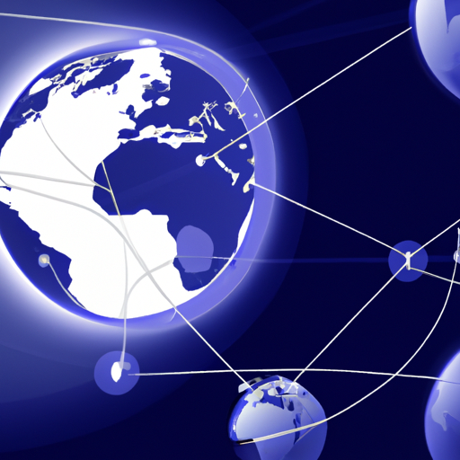 המחשה של רשתות גלובליות מקושרות המייצגות את תעשיית מיקור החוץ של היי-טק