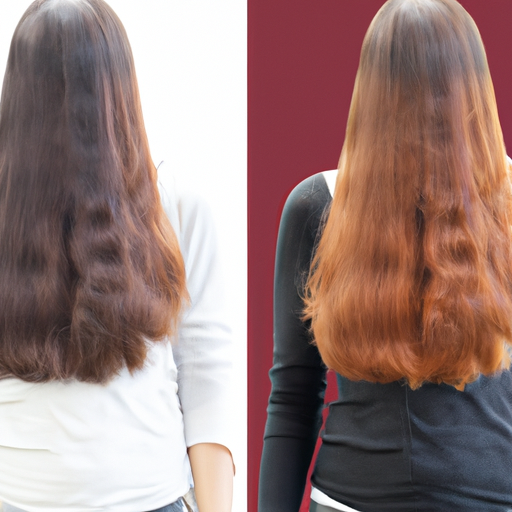 3. צילום לפני ואחרי השוואה של שיער, הכנה לפני ואחרי להחלקה.